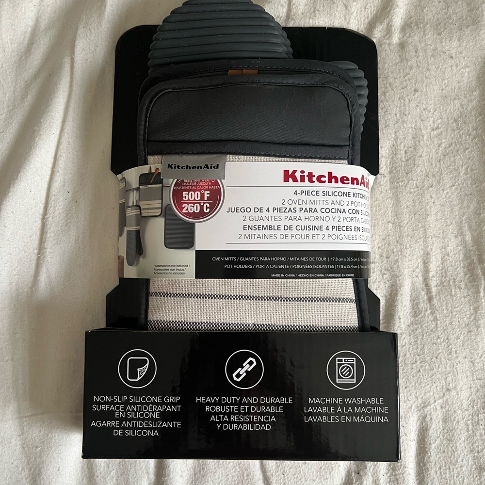 KitchenAid Dark Gray Silicone Oven Mitts